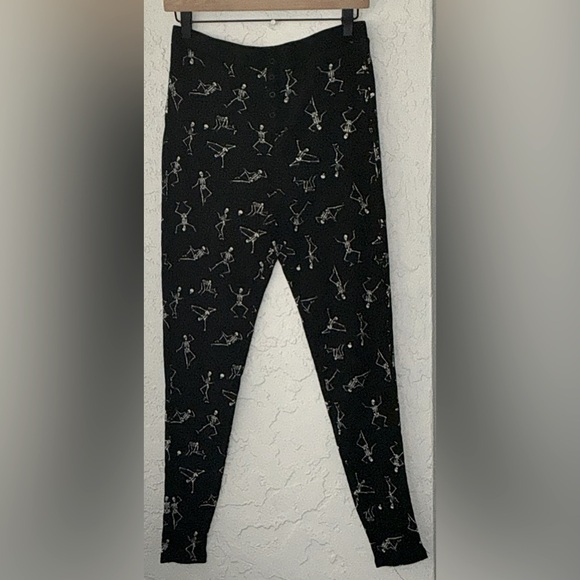 Forever 21 Black Skeleton Print Pajama Bottoms - Picture 1 of 8